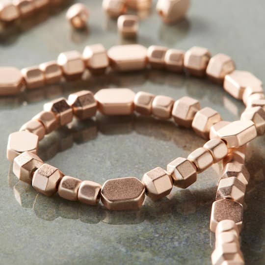 12 Pack: Matte Rose Gold Hematite Mix Beads by Bead Landing™